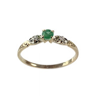 Bague d'occasion or 750 jaune diamants émeraude
