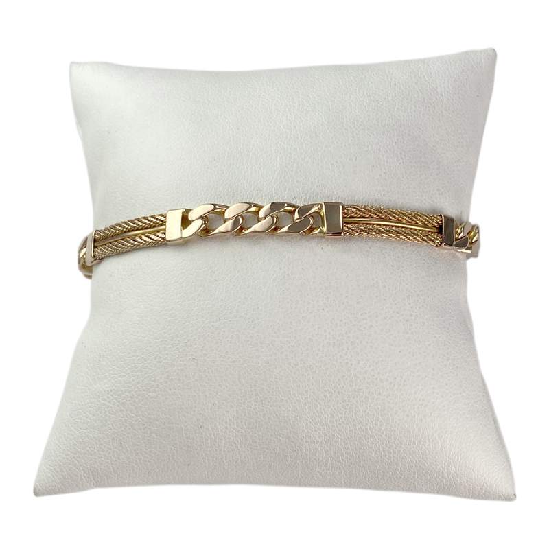 Pre-owned 14K yellow gold bracelet with decorative links - view 1