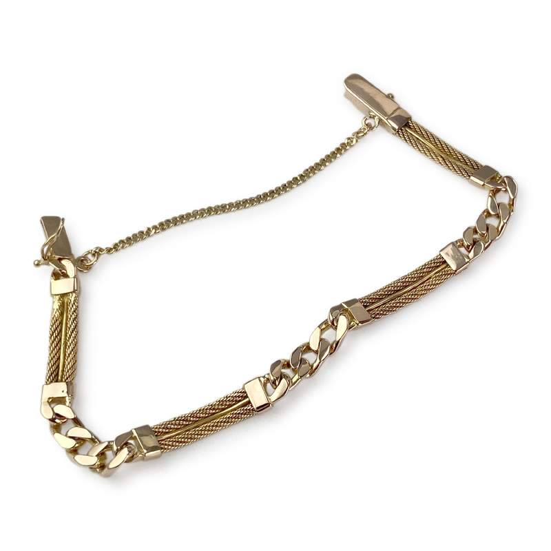 Used 750 yellow gold bracelet with fancy mesh - view 2