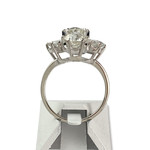 Bague d'occasion or 750 blanc fleur diamants - vue 3