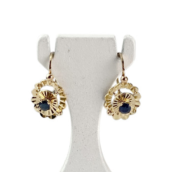 Boucles d'oreilles d'occasion or 750 jaune saphirs
