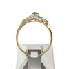 Bague d'occasion or 750 2 ors marquise saphirs diamants - vue V3