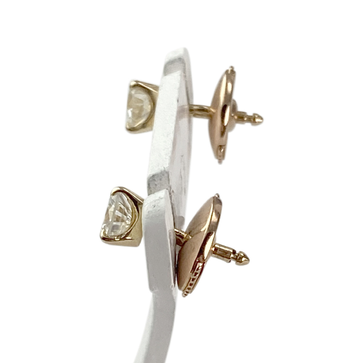 Boucles d'oreilles d'occasion or 750 jaune diamants - vue 2