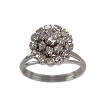Bague d'occasion or 585 blanc diamant diamant