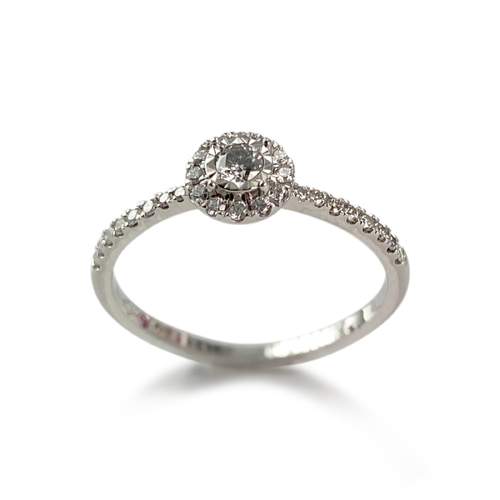 Second-hand gold 750 white diamond ring