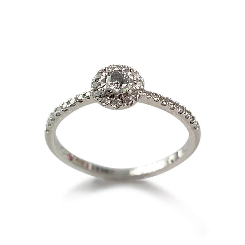 Bague d'occasion or 750 blanc diamant - vue 1