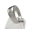 Bague d'occasion or 750 blanc diamant saphir - vue V2