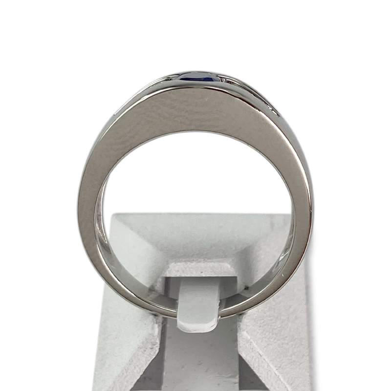 Bague d'occasion or 750 blanc diamant saphir - vue 3