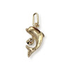 Pendentif d'occasion or 750 jaune dauphin saphir - vue V2