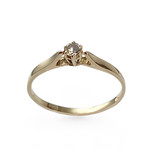 Solitaire d'occasion or 750 jaune diamant - vue 1
