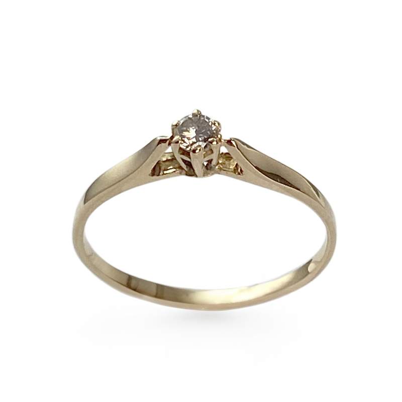 Solitaire d'occasion or 750 jaune diamant - vue 1
