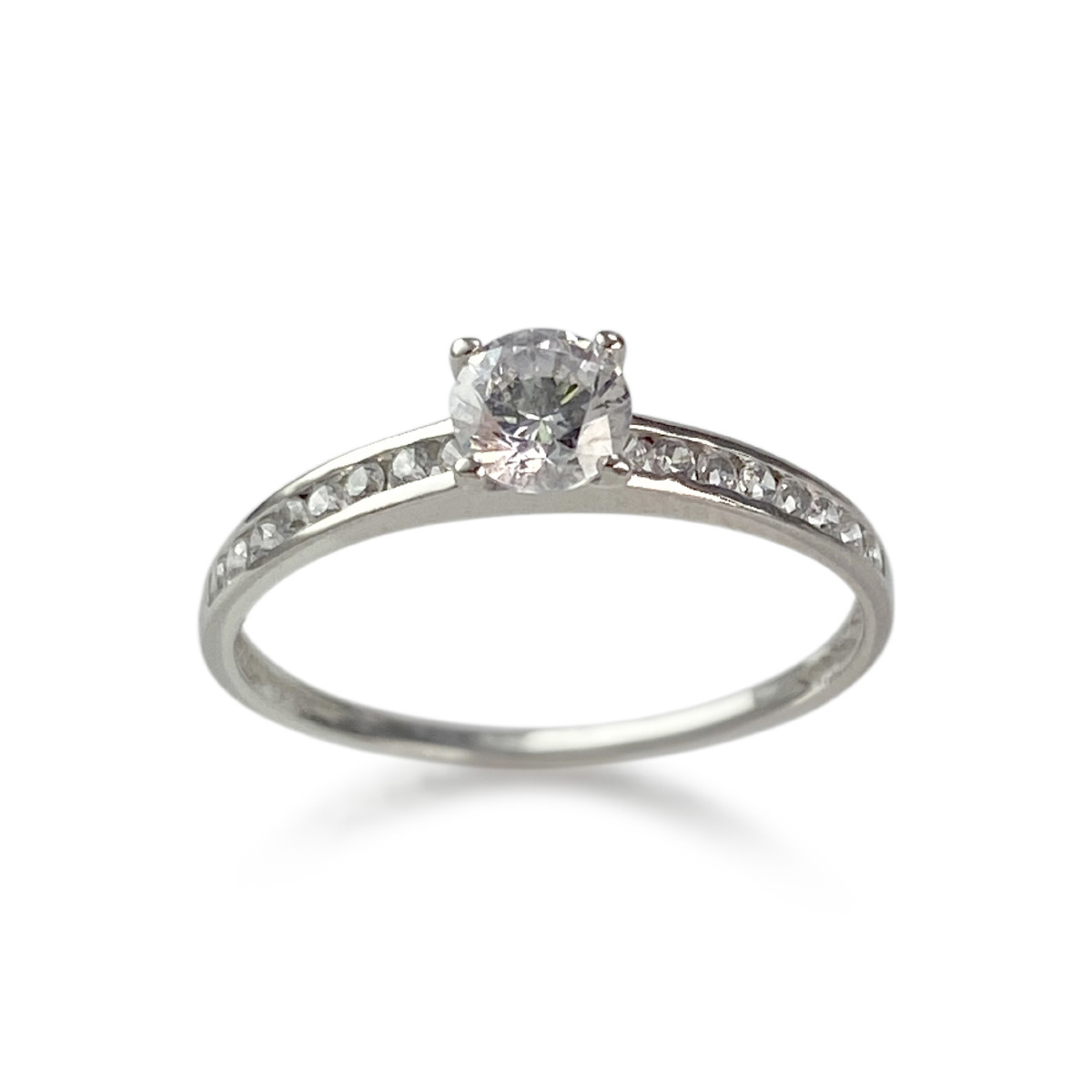 Bague d'occasion or 375 blanc oxyde de zirconium
