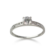 Bague d'occasion or 375 blanc oxyde de zirconium