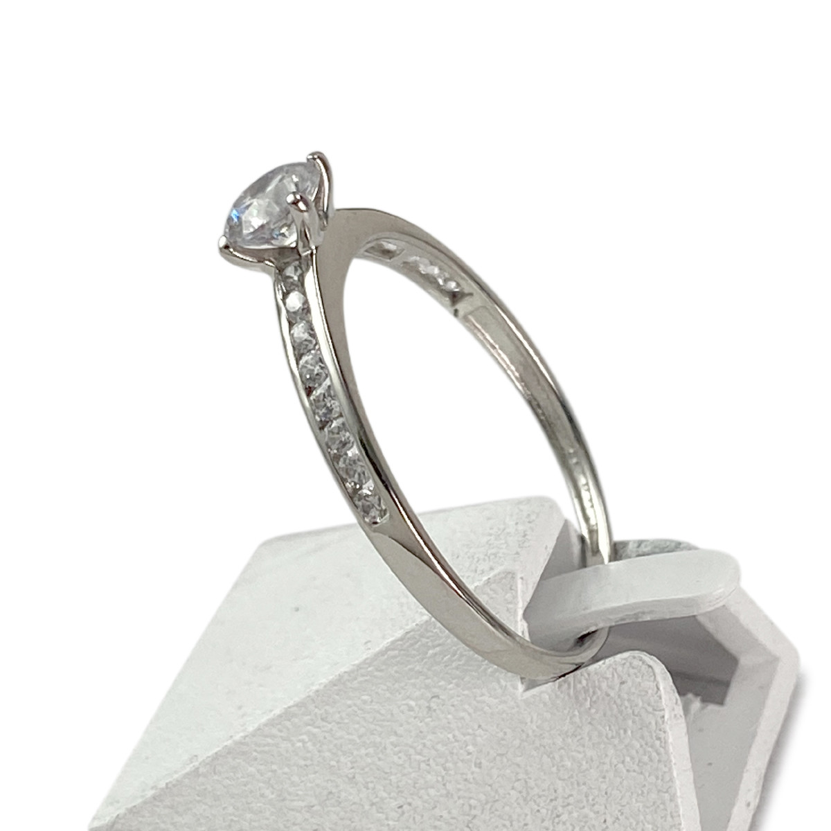 Bague d'occasion or 375 blanc oxyde de zirconium - vue 2