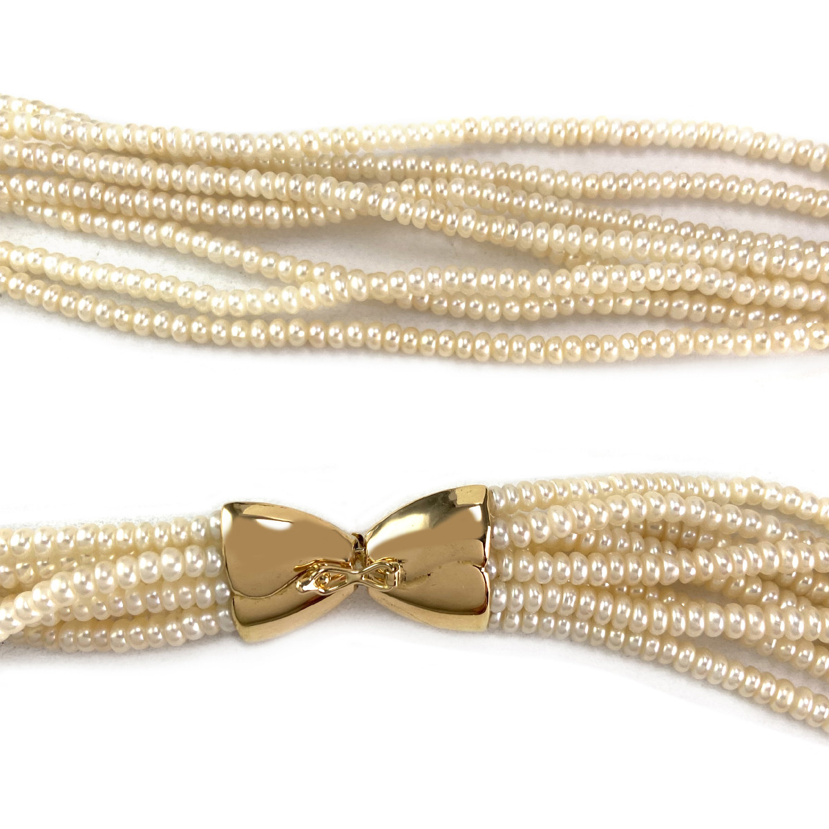 Collier d'occasion or 750 jaune perle de culture - vue 3