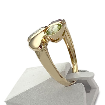 Bague d'occasion or 750 jaune topaze sky blue amethyste peridot
