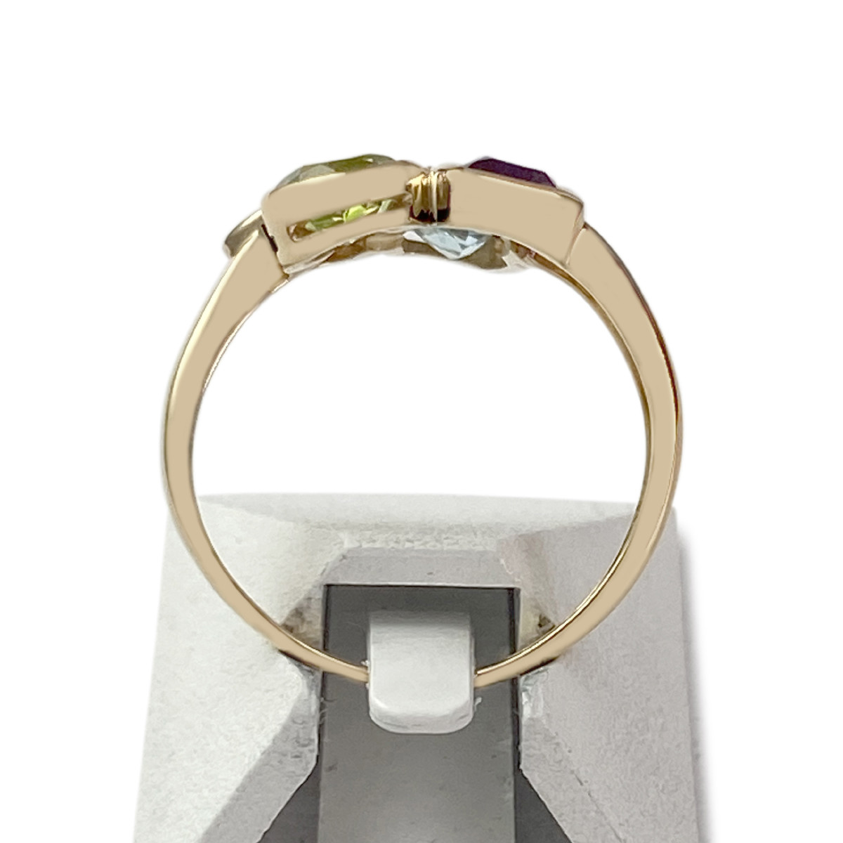 Bague d'occasion or 750 jaune topaze sky blue amethyste peridot - vue 3
