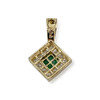 Pendentif d'occasion or 750 jaune diamant émeraude - vue V2