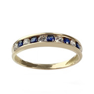 Bague d'occasion or 750 jaune oxyde de zirconium saphir