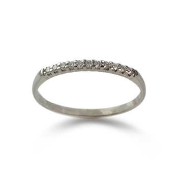 Bague d'occasion or 750 blanc diamant
