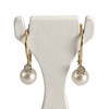 Boucles d'oreilles d'occasion or 750 jaune diamants perles de culture - vue V1
