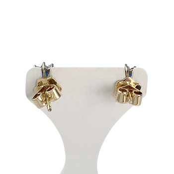 Boucles d'oreilles d'occasion or 585 jaune saphir diamant