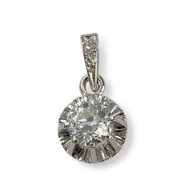Pendentif d'occasion or 750 blanc diamant diamant