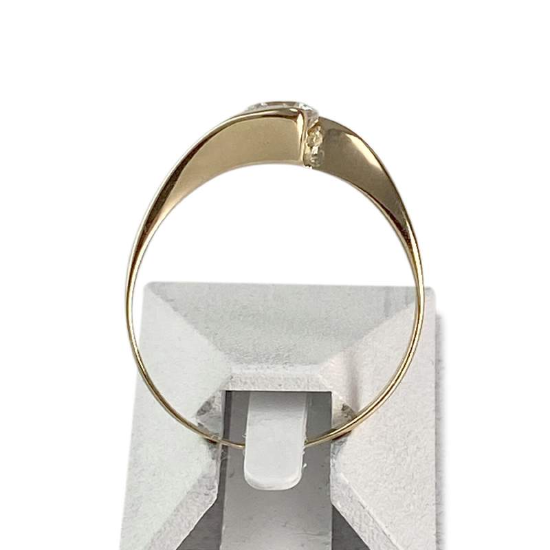 Solitaire d'occasion or 750 jaune oxyde de zirconium - vue 3