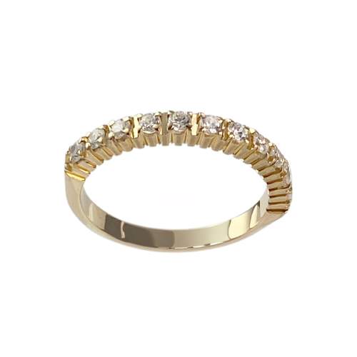 Bague d'occasion or 750 jaune oxyde de zirconium