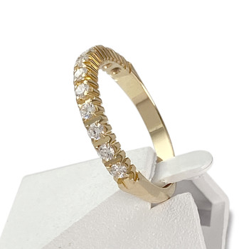 Bague d'occasion or 750 jaune oxyde de zirconium