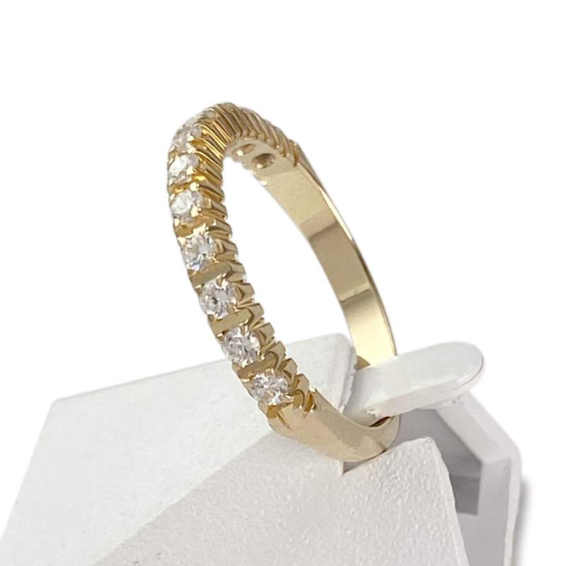 Bague d'occasion or 750 jaune oxyde de zirconium - vue 2