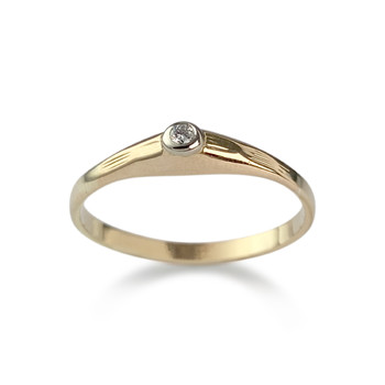 Solitaire d'occasion or 750 jaune diamant