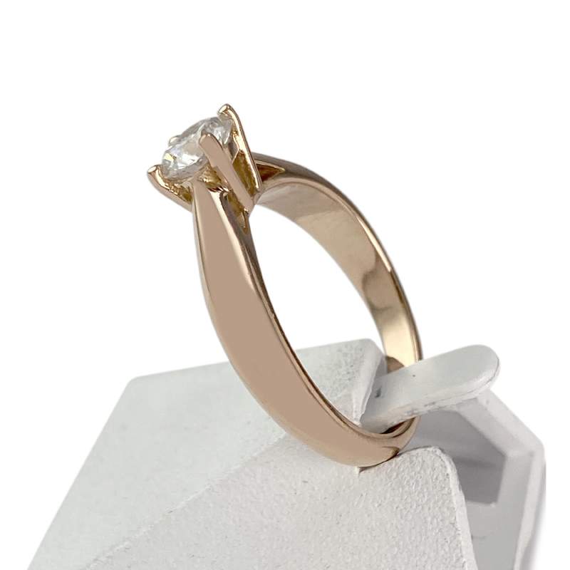 Solitaire d'occasion or 750 rose diamant - vue 2