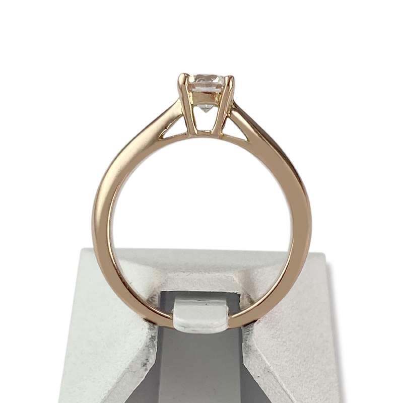 Solitaire d'occasion or 750 rose diamant - vue 3