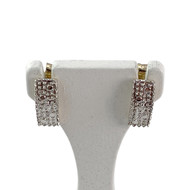 Boucles d'oreilles d'occasion or 750 jaune § rhodié diamant