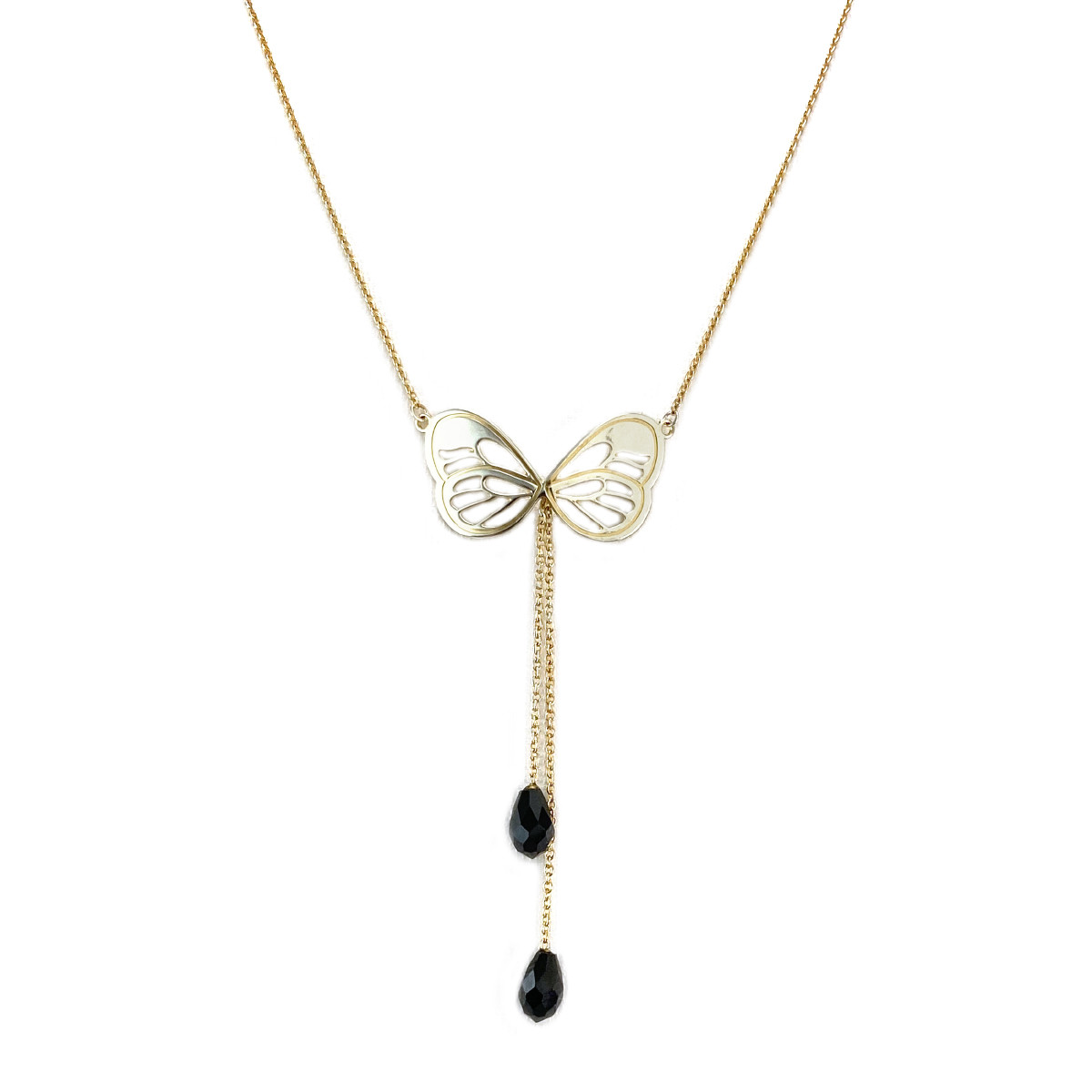 Collier d'occasion or 375 jaune oxyde de zirconium