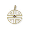 Pendentif d'occasion or 750 jaune oxyde de zirconium - vue V2