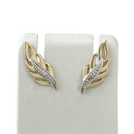Tweedehands gouden 750 gele diamanten oorbellen