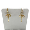 Boucles d'oreilles d'occasion or 750 jaune perle de culture oxyde de zirconium - vue V3