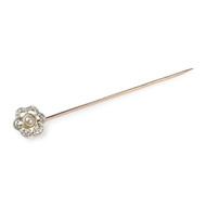 Attache cravate d'occasion or 750 2 tons perle