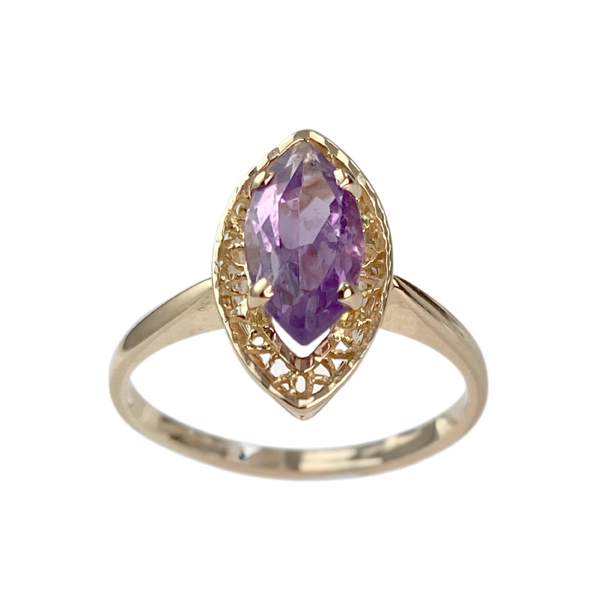 Bague d'occasion or 750 jaune amethyste