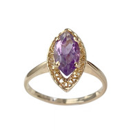 Bague d'occasion or 750 jaune amethyste