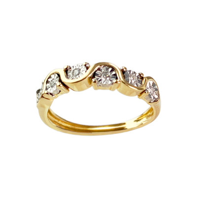 Bague d'occasion or 750 2 ors diamants - vue 1