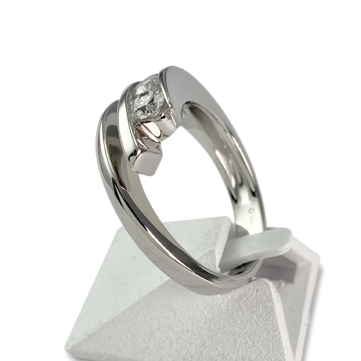 Bague GAREL d'occasion or 750 blanc diamant - vue 2