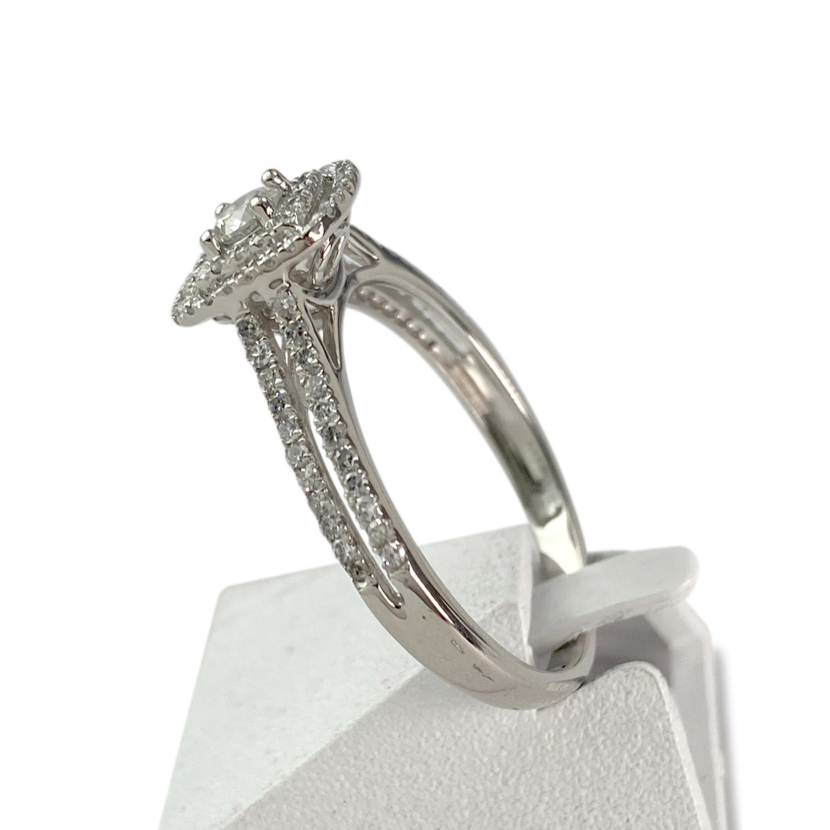 Bague d'occasion or 375 blanc diamant - vue 2