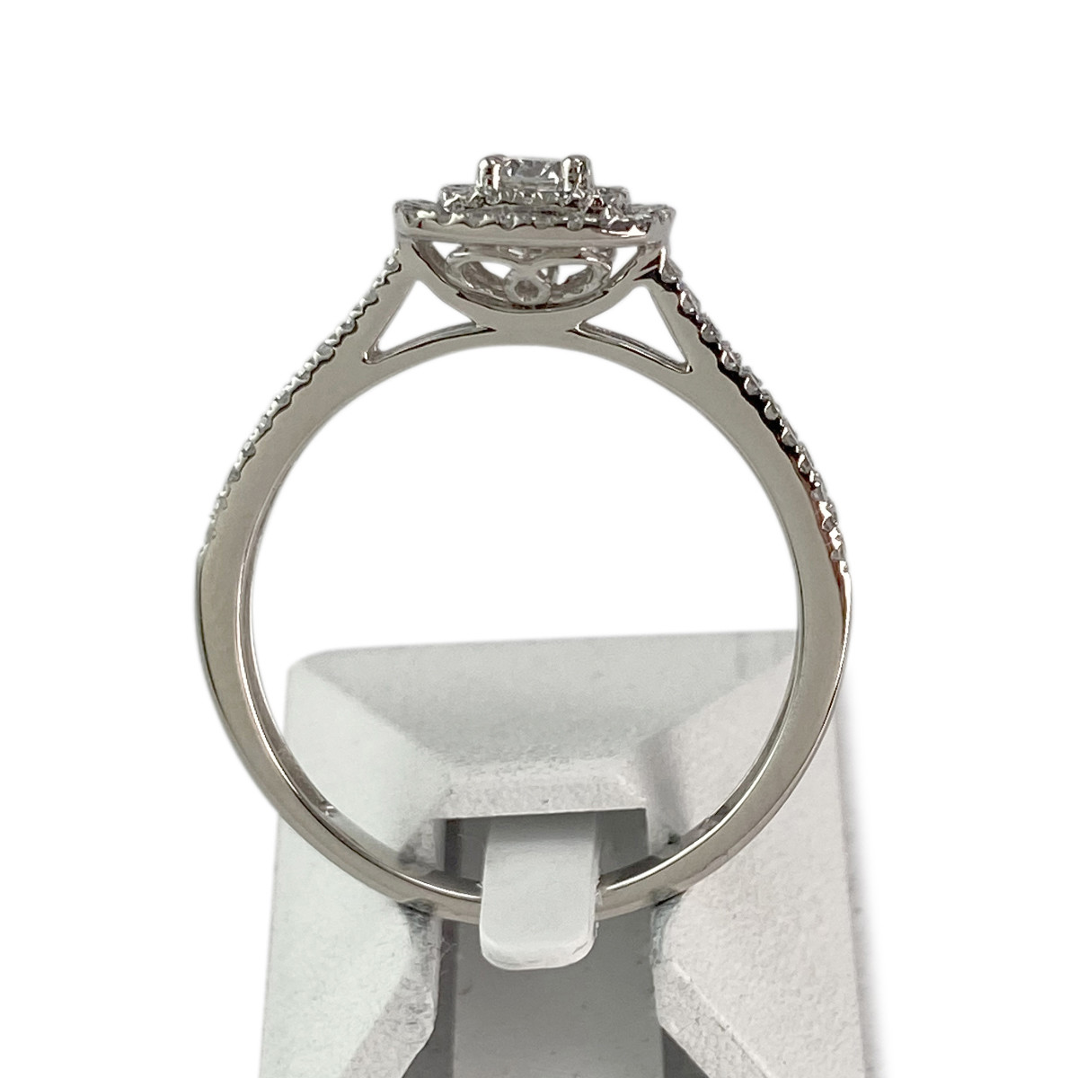 Bague d'occasion or 375 blanc diamant - vue 3