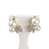 Boucles d'oreilles d'occasion or 750 2 tons perles de culture diamants - vue V1