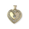 Pendentif coeur d'occasion or 750 2 tons oxyde de zirconium - vue V1