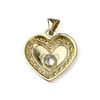Pendentif coeur d'occasion or 750 2 tons oxyde de zirconium - vue V2