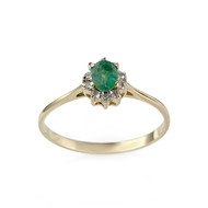 Bague d'occasion or 750 jaune émeraude diamant